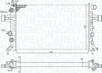 Magneti Marelli 350213172300 - Radiateur, refroidissement du moteur cwaw.fr