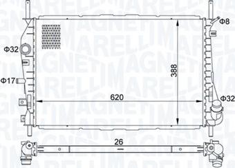 Magneti Marelli 350213177600 - Radiateur, refroidissement du moteur cwaw.fr