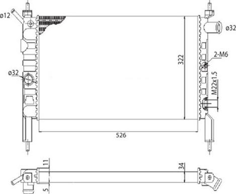 Magneti Marelli 350213831003 - Radiateur, refroidissement du moteur cwaw.fr