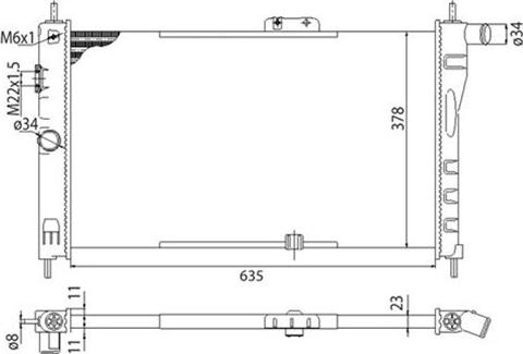 Magneti Marelli 350213326003 - Radiateur, refroidissement du moteur cwaw.fr