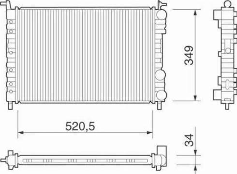 Magneti Marelli 350213260000 - Radiateur, refroidissement du moteur cwaw.fr