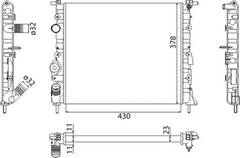 Magneti Marelli 350213261003 - Radiateur, refroidissement du moteur cwaw.fr