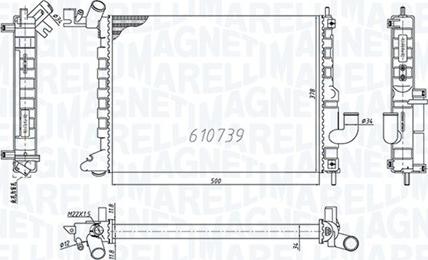 Magneti Marelli 350213200200 - Radiateur, refroidissement du moteur cwaw.fr