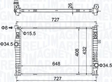 Magneti Marelli 350213207200 - Radiateur, refroidissement du moteur cwaw.fr