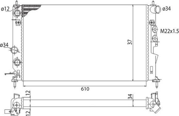 Magneti Marelli 350213755003 - Radiateur, refroidissement du moteur cwaw.fr