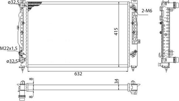 Magneti Marelli 350213739003 - Radiateur, refroidissement du moteur cwaw.fr