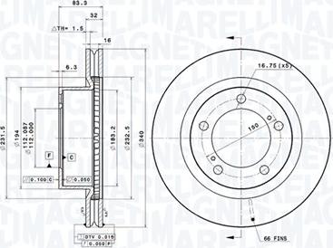 Magneti Marelli 360406098301 - Disque de frein cwaw.fr