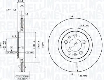 Magneti Marelli 360406049501 - Disque de frein cwaw.fr