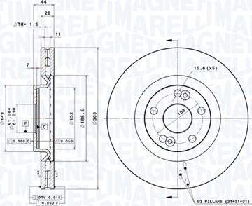 Magneti Marelli 360406044401 - Disque de frein cwaw.fr