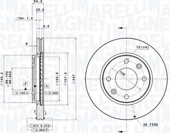 Magneti Marelli 360406040501 - Disque de frein cwaw.fr