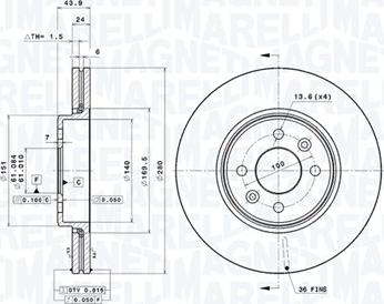 Magneti Marelli 360406043901 - Disque de frein cwaw.fr