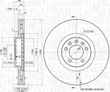 Magneti Marelli 360406069501 - Disque de frein cwaw.fr