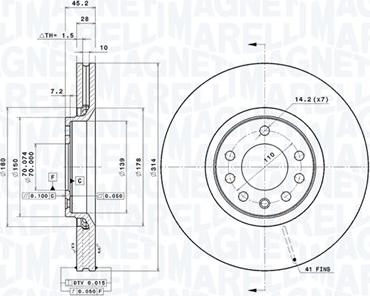 Magneti Marelli 360406008501 - Disque de frein cwaw.fr