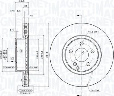 Magneti Marelli 360406008001 - Disque de frein cwaw.fr