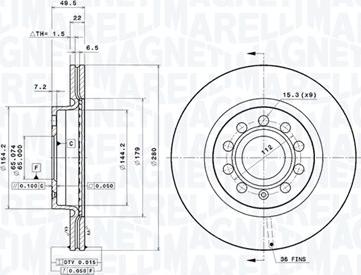 Magneti Marelli 360406002001 - Disque de frein cwaw.fr