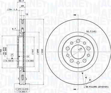 Magneti Marelli 360406011501 - Disque de frein cwaw.fr