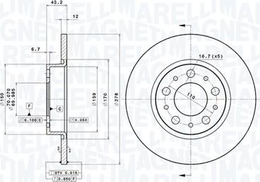 Magneti Marelli 360406011201 - Disque de frein cwaw.fr