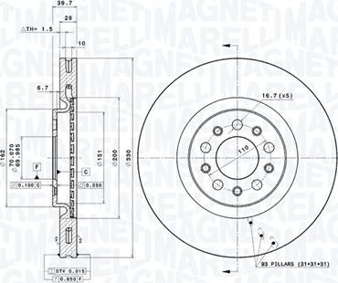 Magneti Marelli 360406011701 - Disque de frein cwaw.fr