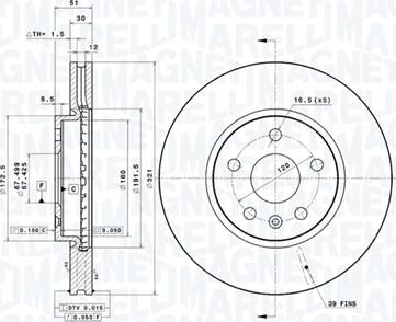 Magneti Marelli 360406080801 - Disque de frein cwaw.fr