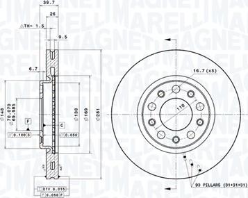 Magneti Marelli 360406081301 - Disque de frein cwaw.fr