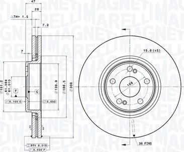 Magneti Marelli 360406088901 - Disque de frein cwaw.fr