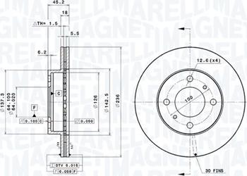 Magneti Marelli 360406034301 - Disque de frein cwaw.fr