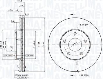 Magneti Marelli 360406036801 - Disque de frein cwaw.fr