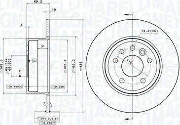 Magneti Marelli 360406038501 - Disque de frein cwaw.fr