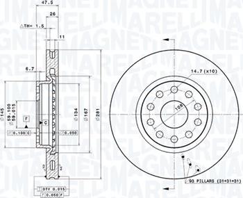 Magneti Marelli 360406029201 - Disque de frein cwaw.fr