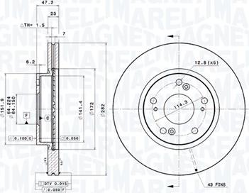 Magneti Marelli 360406072301 - Disque de frein cwaw.fr