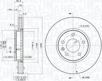 Magneti Marelli 360406108701 - Disque de frein cwaw.fr