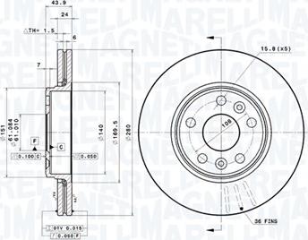 Magneti Marelli 360406119201 - Disque de frein cwaw.fr