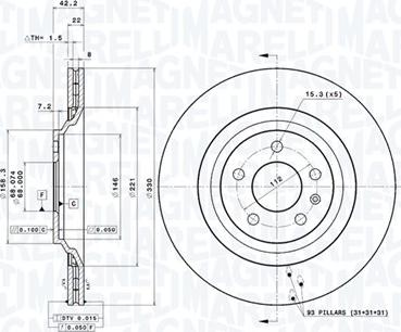 Magneti Marelli 360406116701 - Disque de frein cwaw.fr