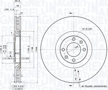 Magneti Marelli 360406113901 - Disque de frein cwaw.fr