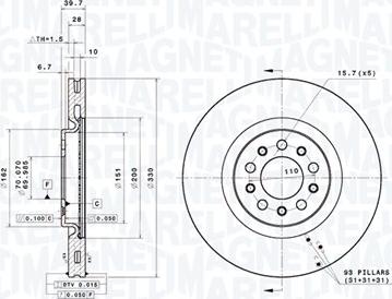 Magneti Marelli 360406189201 - Disque de frein cwaw.fr