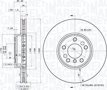 Magneti Marelli 360406184601 - Disque de frein cwaw.fr