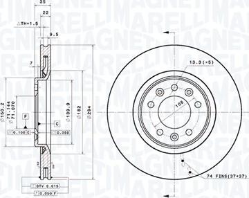 Magneti Marelli 360406182601 - Disque de frein cwaw.fr