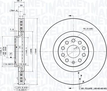 Magneti Marelli 360406182301 - Disque de frein cwaw.fr