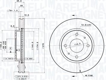 Magneti Marelli 360406126301 - Disque de frein cwaw.fr