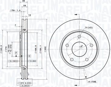 Magneti Marelli 360406123201 - Disque de frein cwaw.fr