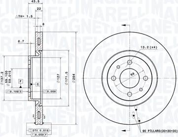 Magneti Marelli 360406211201 - Disque de frein cwaw.fr