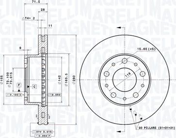 Magneti Marelli 360407100100 - Disque de frein cwaw.fr