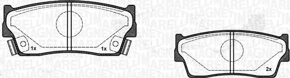 Magneti Marelli 363916060799 - Kit de plaquettes de frein, frein à disque cwaw.fr