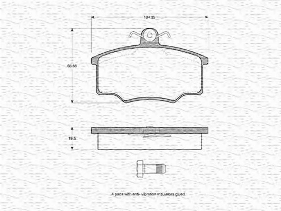 Magneti Marelli 363702160947 - Kit de plaquettes de frein, frein à disque cwaw.fr