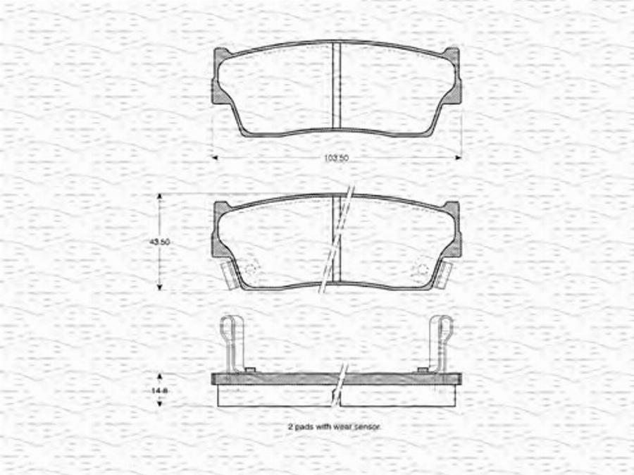 Magneti Marelli 363702160966 - Kit de plaquettes de frein, frein à disque cwaw.fr