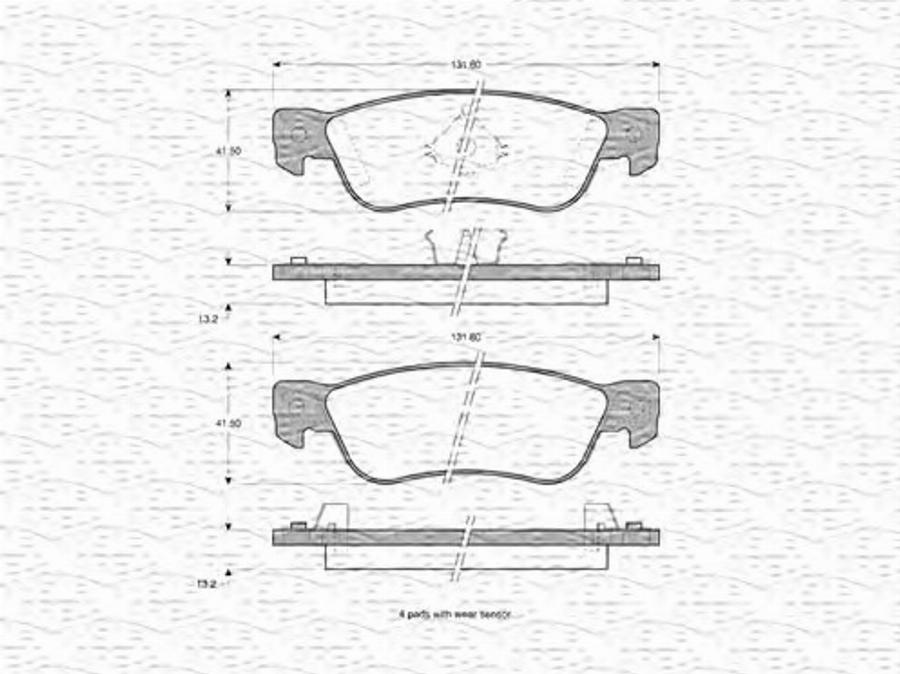 Magneti Marelli 363702160907 - Kit de plaquettes de frein, frein à disque cwaw.fr