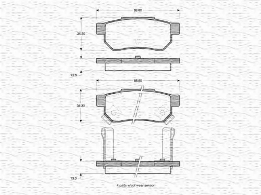 Magneti Marelli 363702160913 - Kit de plaquettes de frein, frein à disque cwaw.fr