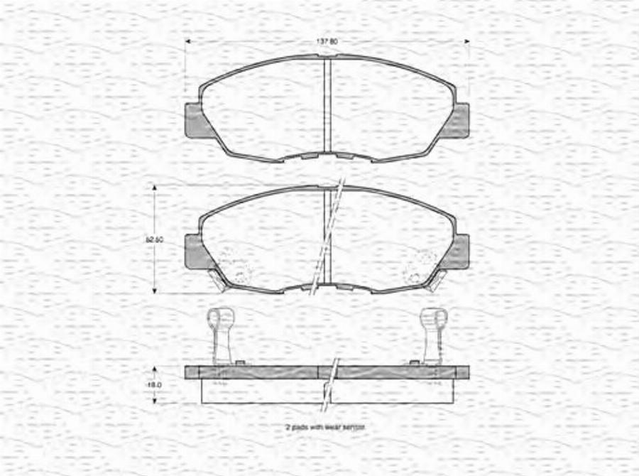 Magneti Marelli 363702160973 - Kit de plaquettes de frein, frein à disque cwaw.fr