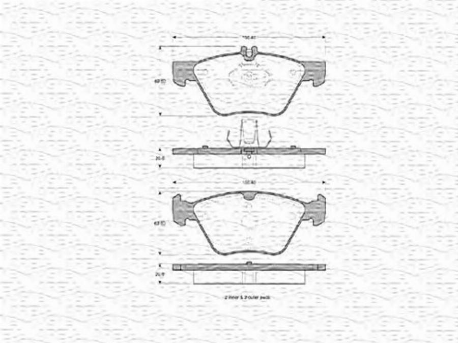 Magneti Marelli 363702160401 - Kit de plaquettes de frein, frein à disque cwaw.fr