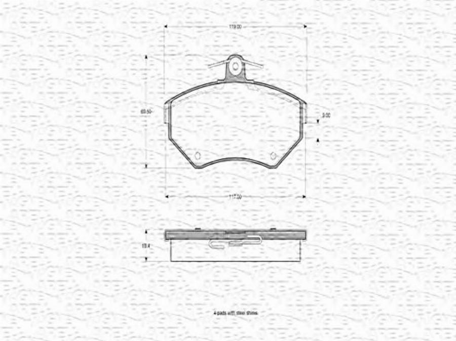 Magneti Marelli 363702160421 - Kit de plaquettes de frein, frein à disque cwaw.fr